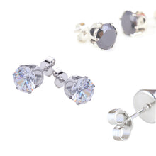 8Pair Stainless Steel Mens Womens Stud Earrings Black Round Cubic Zirconia Inlaid J4U66