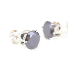 8Pair Stainless Steel Mens Womens Stud Earrings Black Round Cubic Zirconia Inlaid J4U66