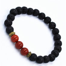 Fashion Agate Bracelet Lion Elastic Beaded Lava Bracelet Tibet Charm Bracelets for Men Women Unisex J4U66