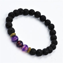 Fashion Agate Bracelet Lion Elastic Beaded Lava Bracelet Tibet Charm Bracelets for Men Women Unisex J4U66