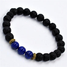 Fashion Agate Bracelet Lion Elastic Beaded Lava Bracelet Tibet Charm Bracelets for Men Women Unisex J4U66