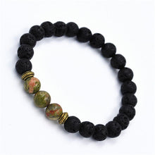 Fashion Agate Bracelet Lion Elastic Beaded Lava Bracelet Tibet Charm Bracelets for Men Women Unisex J4U66