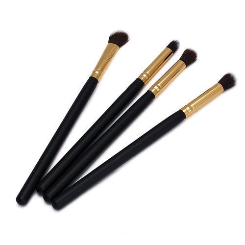 Fashion Black Colour 4pc Makeup Cosmetic Brushes Tool Eyeshadow Powder Foundation Blending Brush Set J4U66