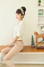 chiffon women blouses tropical buttons v neck long sleeve loose elegant-shirts women tops blusas J4U66