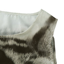 cool dresses woman european plus size tiger print beach dress sleeveless loose novelty print a line vestidos J4U66