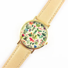 Fashion Design Women's Analog Quartz Wrist Watch Leather Animal Floral Printed Ladies Dress Watches J4U66