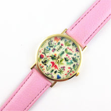 Fashion Design Women's Analog Quartz Wrist Watch Leather Animal Floral Printed Ladies Dress Watches J4U66