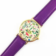 Fashion Design Women's Analog Quartz Wrist Watch Leather Animal Floral Printed Ladies Dress Watches J4U66