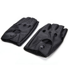 Half Finger Driving Women Gloves PU Leather Fingerless Gloves For Women Black  J4U66