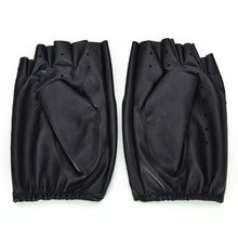 Half Finger Driving Women Gloves PU Leather Fingerless Gloves For Women Black  J4U66