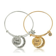 I Love You Heart Bracelets Woman Bangles Bracelets Moon Cuff Bracelets Jewelry  J4U66