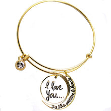 I Love You Heart Bracelets Woman Bangles Bracelets Moon Cuff Bracelets Jewelry  J4U66