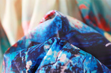 lady skirts womens retro midi skirt floral print vintage skirt high waist a line zipper lined elegant skirt blue J4U66