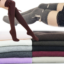 Long Cotton Bowknot Stockings Thigh High Over The Knee Socks For Girls PY6 J4U66