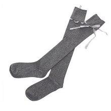 long cotton bowknot stockings thigh high over the knee socks for girls women J4U66