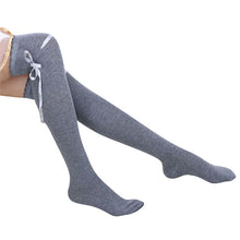 long cotton bowknot stockings thigh high over the knee socks for girls women J4U66