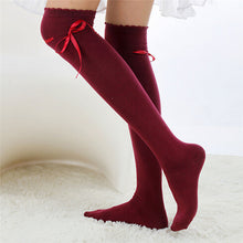 Long Cotton Bowknot Stockings Thigh High Over The Knee Socks For Girls PY6 J4U66