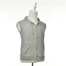 Men Casual Slim Fit Basic Hooded Jacket Sleeveless Vest Waistcoat Zipper Hoodies Sweatshirt J4U66