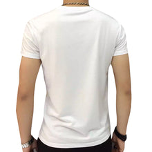 Fashion Men Casual luxury clothes arder comfort T-shirts Short Sleeve Tax stamp round collar Tops Blouse homme Black White J4U66