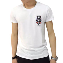 Fashion Men Casual luxury clothes arder comfort T-shirts Short Sleeve Tax stamp round collar Tops Blouse homme Black White J4U66