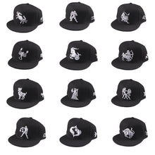 men women baseball cap pattern embroidery eyes snapback hat flat hat baseball hip pop cap black gorras J4U66