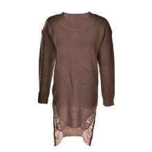 O neck Long Sleeve Casual Sweater Dresses European American Styl Knit Women Pullovers Dress For Women J4U66