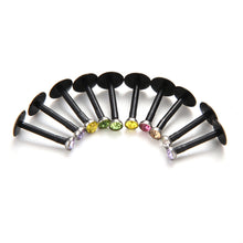 Punk Bar Acrylic Crystal Stud Monroe Bar Labret Lip Ring anel Stud Piercing Body Jewelry 10PCS/Bag  J4U66