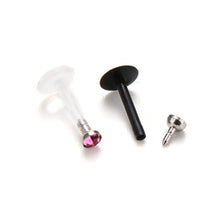 Punk Bar Acrylic Crystal Stud Monroe Bar Labret Lip Ring anel Stud Piercing Body Jewelry 10PCS/Bag  J4U66