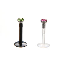 Punk Bar Acrylic Crystal Stud Monroe Bar Labret Lip Ring anel Stud Piercing Body Jewelry 10PCS/Bag  J4U66