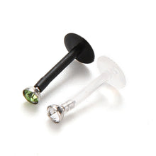 Punk Bar Acrylic Crystal Stud Monroe Bar Labret Lip Ring anel Stud Piercing Body Jewelry 10PCS/Bag  J4U66