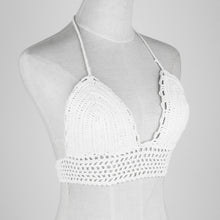 sexy women crochet crop top cropped vintage hollow out backless haltercrochet top camisole black white J4U66