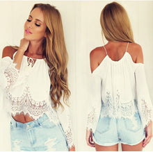 Sexy Women Lady White Lace Sleeveless Casual Crop Blouse Tops Shirt J4U66