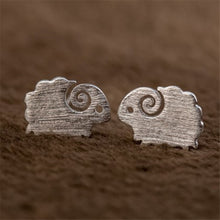 Silver Sheep Earrings For Women Ears Stud Fine Jewelry  J4U66