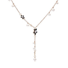 Simple Trendy Romantic style Plastic Imitation Pearl Flower Women Jewelry Tassels Long necklaces J4U66