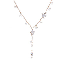 Simple Trendy Romantic style Plastic Imitation Pearl Flower Women Jewelry Tassels Long necklaces J4U66