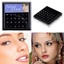 Stainless Steel Crystal Star Nose Ring Bone Stud Body Piercing Jewelry 24pc  J4U66
