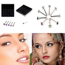 Stainless Steel Crystal Star Nose Ring Bone Stud Body Piercing Jewelry 24pc  J4U66