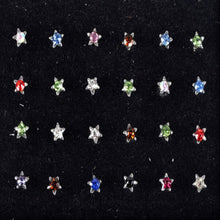 Stainless Steel Crystal Star Nose Ring Bone Stud Body Piercing Jewelry 24pc  J4U66
