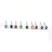 Stainless Steel Crystal Star Nose Ring Bone Stud Body Piercing Jewelry 24pc  J4U66