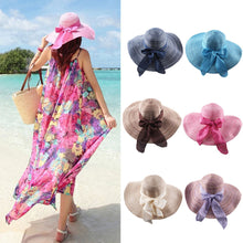 hats for women floppy hat wide brim bow ornament sun hat foldable beach cap women J4U66