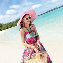 hats for women floppy hat wide brim bow ornament sun hat foldable beach cap women J4U66