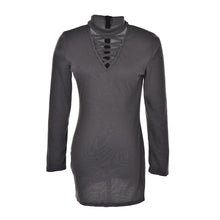 Women Front Cross Deep V Neck Long Sleeve Blouse Sexy Shirt Tops Plus Size J4U66