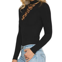 Women Front Cross Deep V Neck Long Sleeve Blouse Sexy Shirt Tops Plus Size J4U66