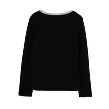 t-shirts women tops girl bowknot o neck long sleeve pullovercasual t-shirts tee streetwear grey black J4U66