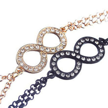 infinite Lucky 8 Crystal Chain Zinc Alloy Gold Plated Necklace Body Chain Jewelry J4U66