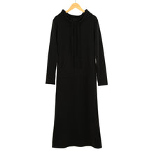 women maxi dress front pocket long sleeve loose dress fleece long casual dress vestidos plus size J4U66