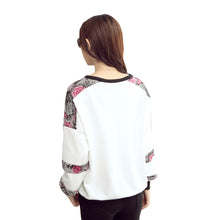 women tops ladies pullover birds tree print o neck long sleeve t-shirts loose fit casual tops white J4U66