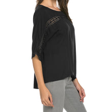 women chiffon blouse crochet lace o neck half sleeves asymmetric hem large size casual women tops blusas black J4U66