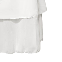 women chiffon dress patchwork round neck ruffle hem sleeveless loose robe vestido casual dress white J4U66