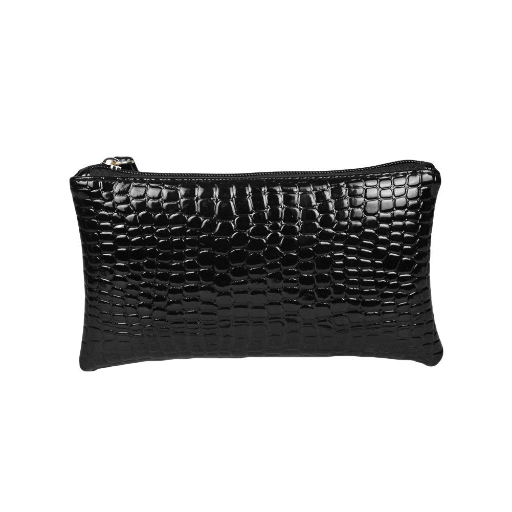 women clutch bag crocodile patent leather wrist strap zipper wallets casual coin purse dollar price J4U66